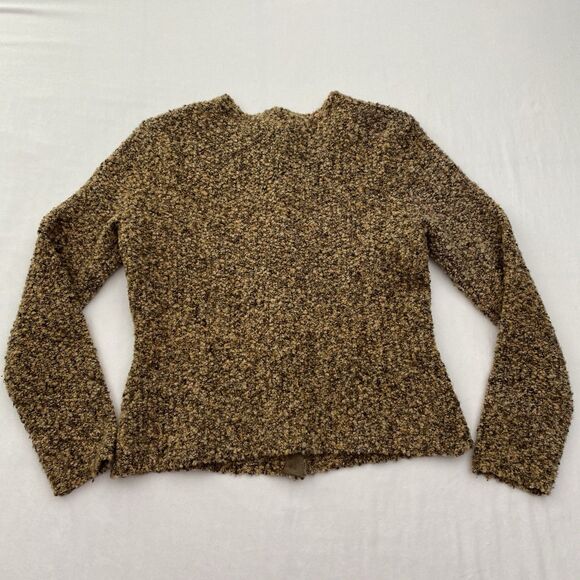 Talbots Sweater Cardigan Womens Medium Brown Wool Blend Long Sleeve Snap Close - Picture 3 of 9